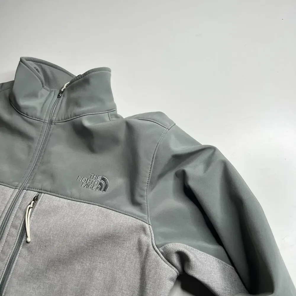 The North Face Mens Softshell Jacket Gray Green Full Zip‎ Outdoor Size M